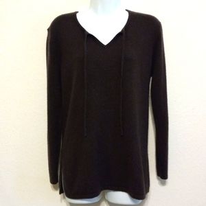 Lord & Taylor Dark Brown, Size Small, Cashmere Long Sleeve, Sweater